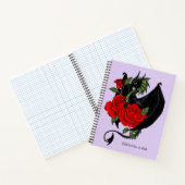 Carnet Lavande de roses rouges de dragon noir (Intérieur)