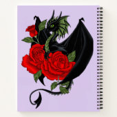 Carnet Lavande de roses rouges de dragon noir (Dos)