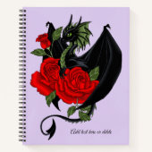 Carnet Lavande de roses rouges de dragon noir (Devant)