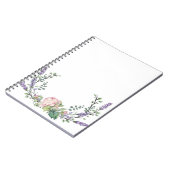 Carnet Lavande Eucalyptus rose fleurs roses pivoines (Côté gauche)