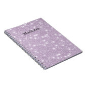 Carnet Lavande Féminin Faux Paillettes Brillance (Côté Droit)