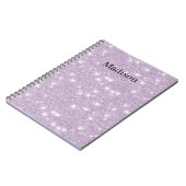 Carnet Lavande Féminin Faux Paillettes Brillance (Côté gauche)
