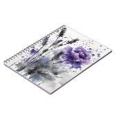 Carnet Lavande - Fleurs à l'aquarelle (Côté gauche)