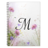 Carnet Lavande Fleurs sauvages Monogramme Note initiale L (Devant)
