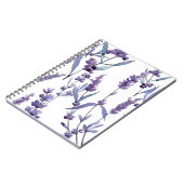 Carnet Lavande Florale sur blanc (Côté gauche)