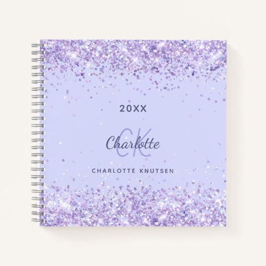 Carnet Lavande monogramme fille (Devant)