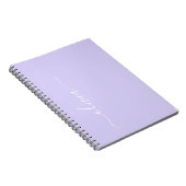 Carnet Lavande Purple Script Moderne Fille Monogramme Nom (Côté Droit)