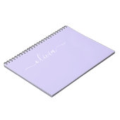 Carnet Lavande Purple Script Moderne Fille Monogramme Nom (Côté gauche)