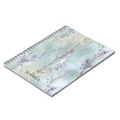 Carnet Lavande romantique violette Florale (Côté gauche)