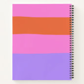 Carnet Lavande rose orange Large bandes Personnalisées (Dos)