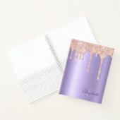 Carnet Lavande Satinée Blush Parties scintillant Rose Dri (Intérieur)