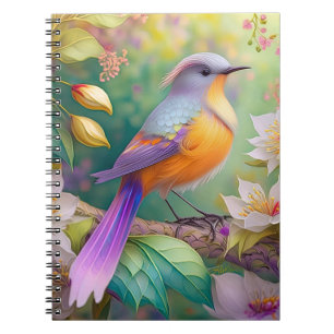 Carnet Lavande Tête Orange Breased Imaginaire Oiseau