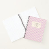 Carnet Lavande Vertical Striped, Arrière - plan Crème (Intérieur)