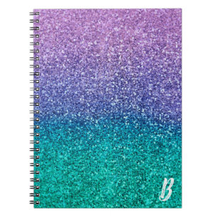 Carnet Lavande Violet & Aqua Vert Étincelant Pailleté