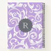 Carnet Lavande violet Monogramme Floral Papier Peint Moti (Dos)