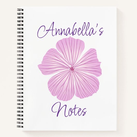 Carnet Lavatera rose (Devant)