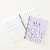 Carnet Lavender Cute Floral Monogramme Nom personnalisé (Intérieur)