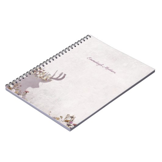 Carnet Lavender Deer Dreamy Boho Chic Monogramme (Côté gauche)