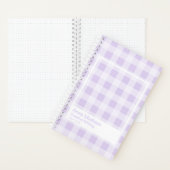 Carnet Lavender Gingham Transparent Frame Notebook (À l'intérieur)