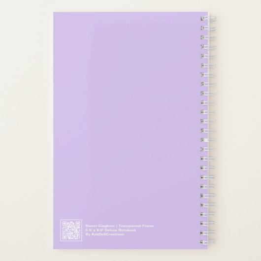 Carnet Lavender Gingham Transparent Frame Notebook (Verso)