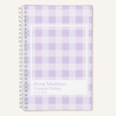 Carnet Lavender Gingham Transparent Frame Notebook (Recto)