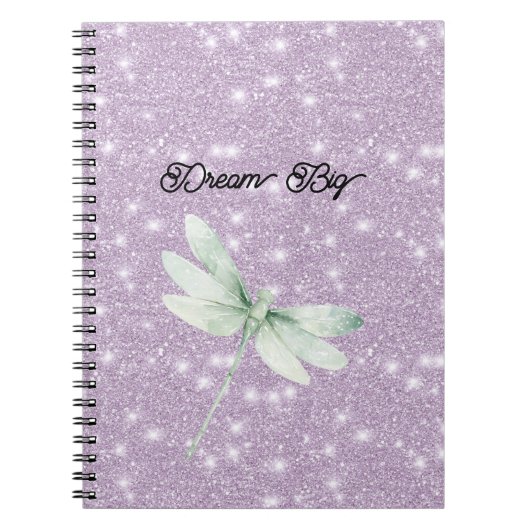 Carnet Lavender Glitter Pistachio Mint Dragonfly Dream (Devant)