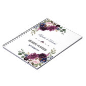 Carnet Lavender Navy Blue Floral Bloom Wedding planner (Côté gauche)