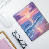 Carnet Lavender Sunset Purple Beach Ocean Watercolor