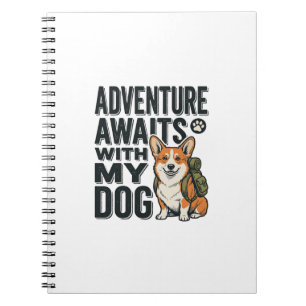 Carnet L'aventure attend avec mon chien design de randonn