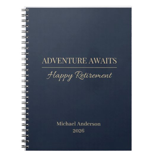 Carnet L'aventure Attend Nom de la Retraite Année (Devant)