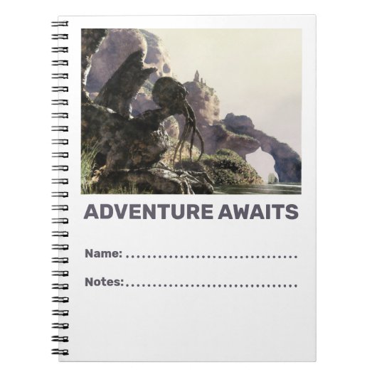 Carnet L'aventure vous attend. Paysage fantastique (Devant)