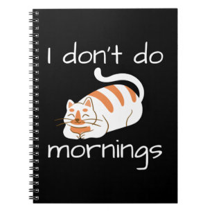 Carnet Lazy Chat Je ne fais pas les matins