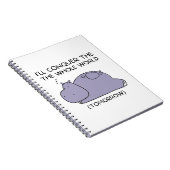 Carnet Lazy Funny Hippo Je vais conquérir le monde entier (Côté Droit)