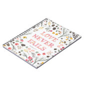 Carnet Le "amour n'échoue jamais" floral (Côté gauche)