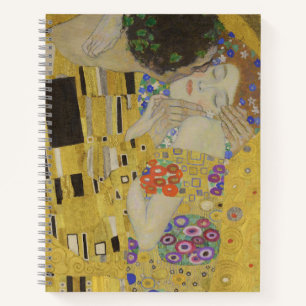 Carnet Le Baiser, Peinture à l'huile Art Nouveau, Gustav 