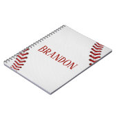 Carnet Le base-ball lace le nom blanc rouge de jeu de (Côté gauche)