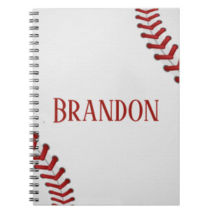 Carnet Le base-ball lace le nom blanc rouge de jeu de