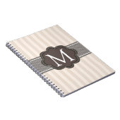 Carnet Le beige en ivoire élégant barre le monogramme de (Côté Droit)