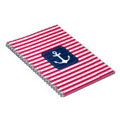 Carnet Le blanc rouge nautique barre l'ancre de bannière (Côté Droit)