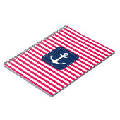 Carnet Le blanc rouge nautique barre l'ancre de bannière (Côté gauche)