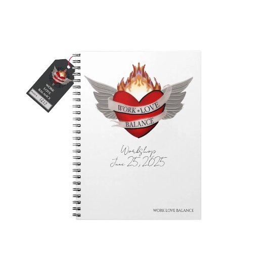Carnet Le bloc-notes à lettres blanches WORK LOVE BALANCE