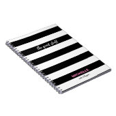 Carnet "Le bon" Bandes noires et blanches, nom (Côté Droit)