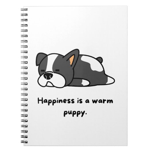 Carnet le bonheur est un chiot chaleureux (Devant)