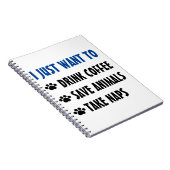 Carnet Le café de boissons, animaux d'économies, prennent (Côté Droit)