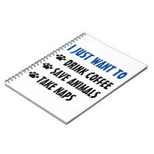 Carnet Le café de boissons, animaux d'économies, prennent (Côté gauche)