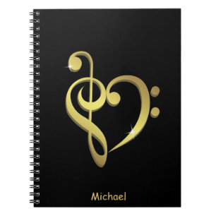 Carnet Le coeur de musique de clef triple et de clef