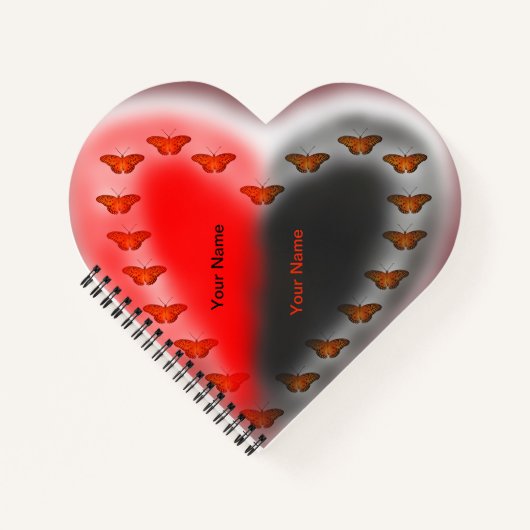 Carnet Le coeur des papillons Yin Yang (Devant)