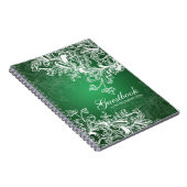 Carnet Le cru de Guestbook de mariage tourbillonne vert (Côté Droit)