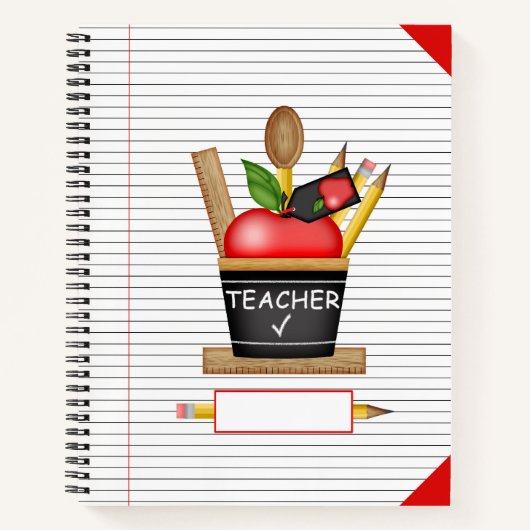 Carnet Le Cupcake de pomme de l'enseignant règle grand Ca (Devant)