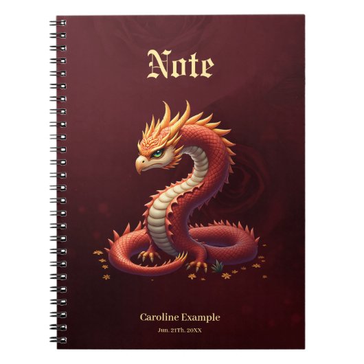 Carnet Le dragon serpent doré. (Devant)